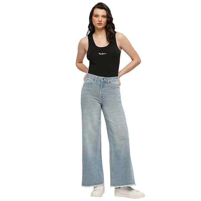 Pepe Jeans Women's Straight Fit High Rise Jeans
