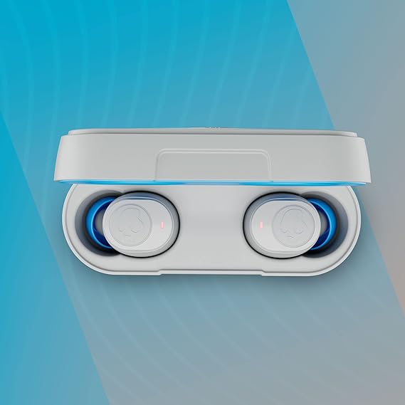 Skullcandy Jib True 2 in Ear Wireless Earbuds, 32 Hr Battery (Light Gray Blue)