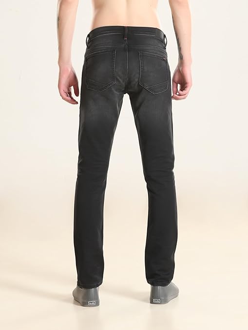 TURMS Men's Cool Tech ICY Comfort Solid Mid Rise Tailored Fit Stretchable Travel Edition Comfort Denim Jeans Cotton Rich Pant | 3Degree Cooler Anti Odor UV Protectant (Available in Plus Sizes)