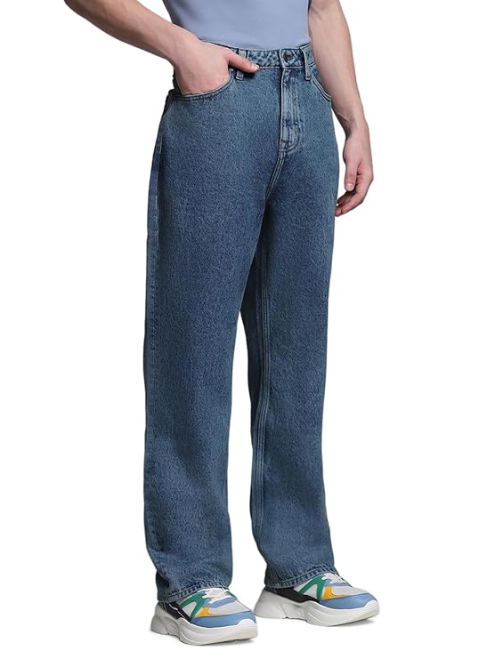 JACK & JONES Men's Mid Rise Loose Jeans
