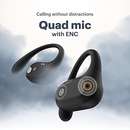 Noise Pure Pods Wireless Open Ear Earbuds with AirWave™ Technology,Up-to 80H Playtime (Black)