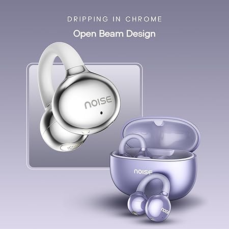 Noise Newly Launched Air Clips Wireless Open Ear Earbuds with Chrome Finish, AirWave™ Technology,Up-to 40H Playtime (3 Color options)