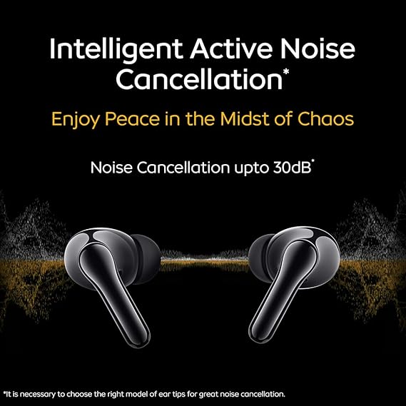 iQOO TWS 1e in-Ear Earbuds with Mic, Upto 30dB Active Noise Cancellation, Fast Charging which Takes 10 mins for 3 Hours Playtime (Flame Yellow)