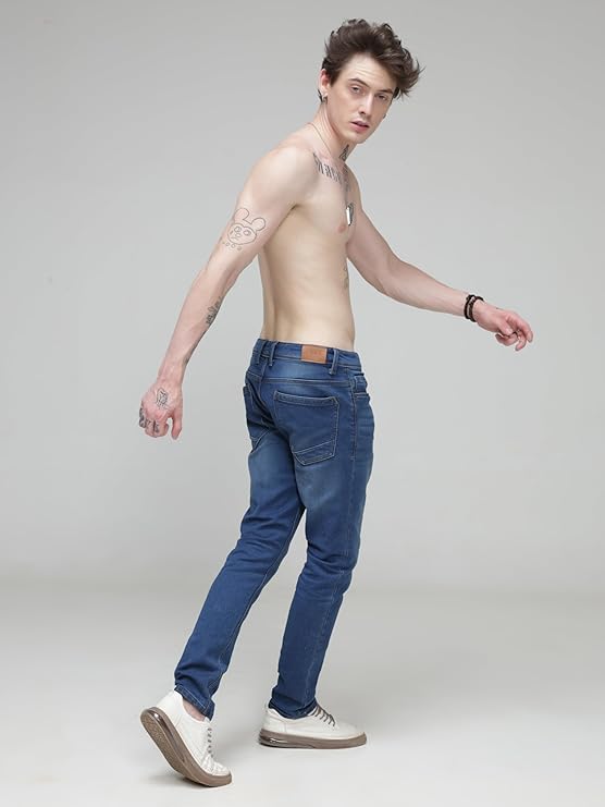 TURMS Men's Black Solid Mid Rise Stretchable Adventure Comfort Denim Pant Cotton Rich Jeans 30 Days No Wash Tailored Fit Casual Wear, Anti Stain Anti Odor Breathable (Available in Plus Sizes)