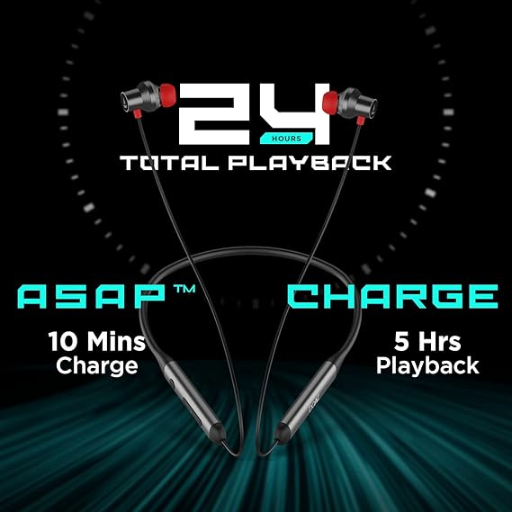 Boat Rockerz 330ANC Bluetooth Neckband in Ear Earphones with mic, 24H Playback & ENx Tech (2 Color options)