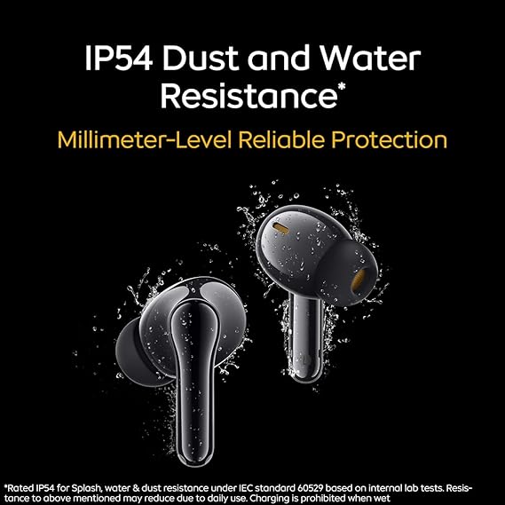 iQOO TWS 1e in-Ear Earbuds with Mic, Upto 30dB Active Noise Cancellation, Fast Charging which Takes 10 mins for 3 Hours Playtime (Flame Yellow)