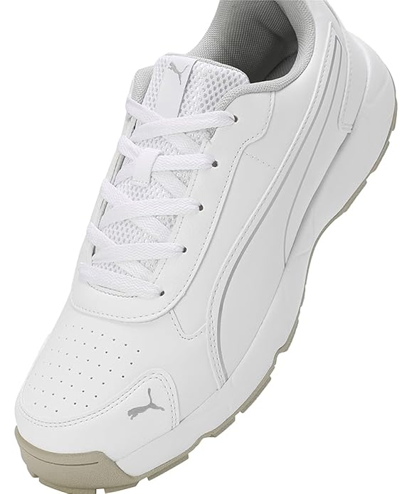 Puma Men Cricket Classicat Cricket Shoe (White Silver)