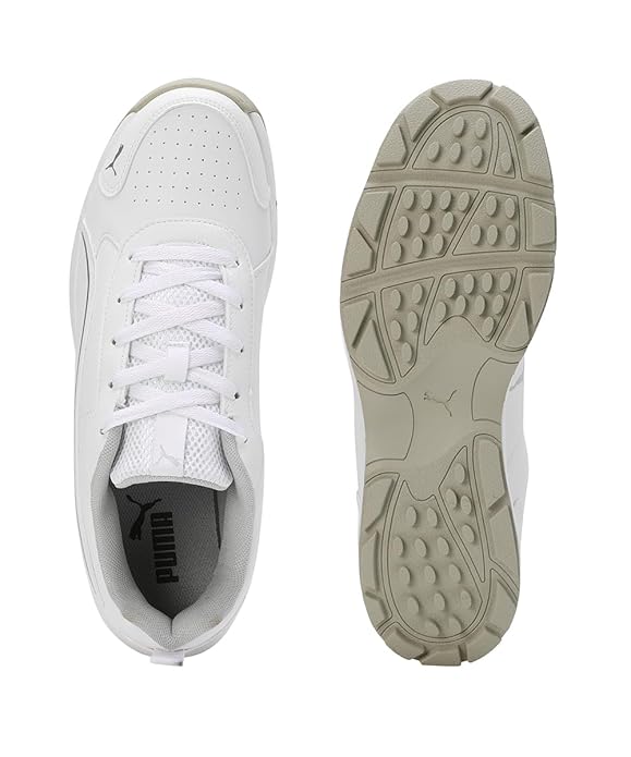 Puma Men Cricket Classicat Cricket Shoe (White Silver)