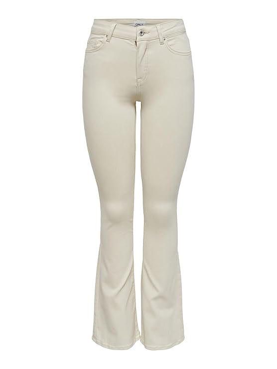 ONLY Women's Mid Rise Bootcut Flared Jeans | Stretchy & Stylish Retro Look