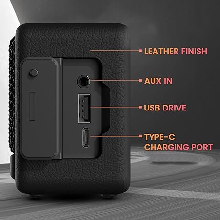 Portronics Harmony Mini 25W HD Premium Portable Bluetooth Speaker with Subwoofer, 6 Hours Playtime (Black)