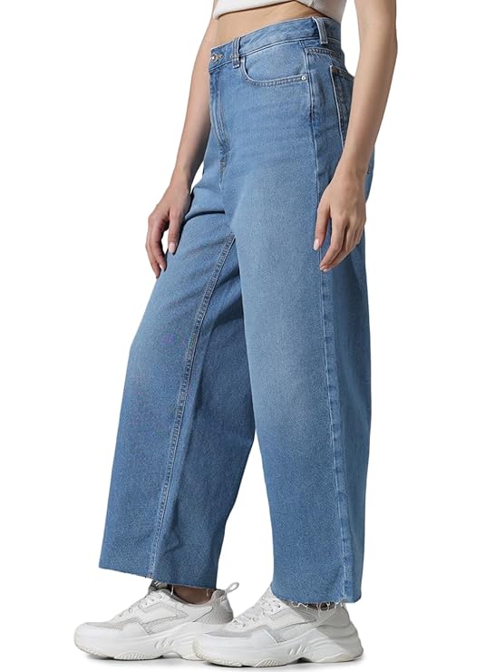 ONLY Women's High Rise Wide Leg Jeans