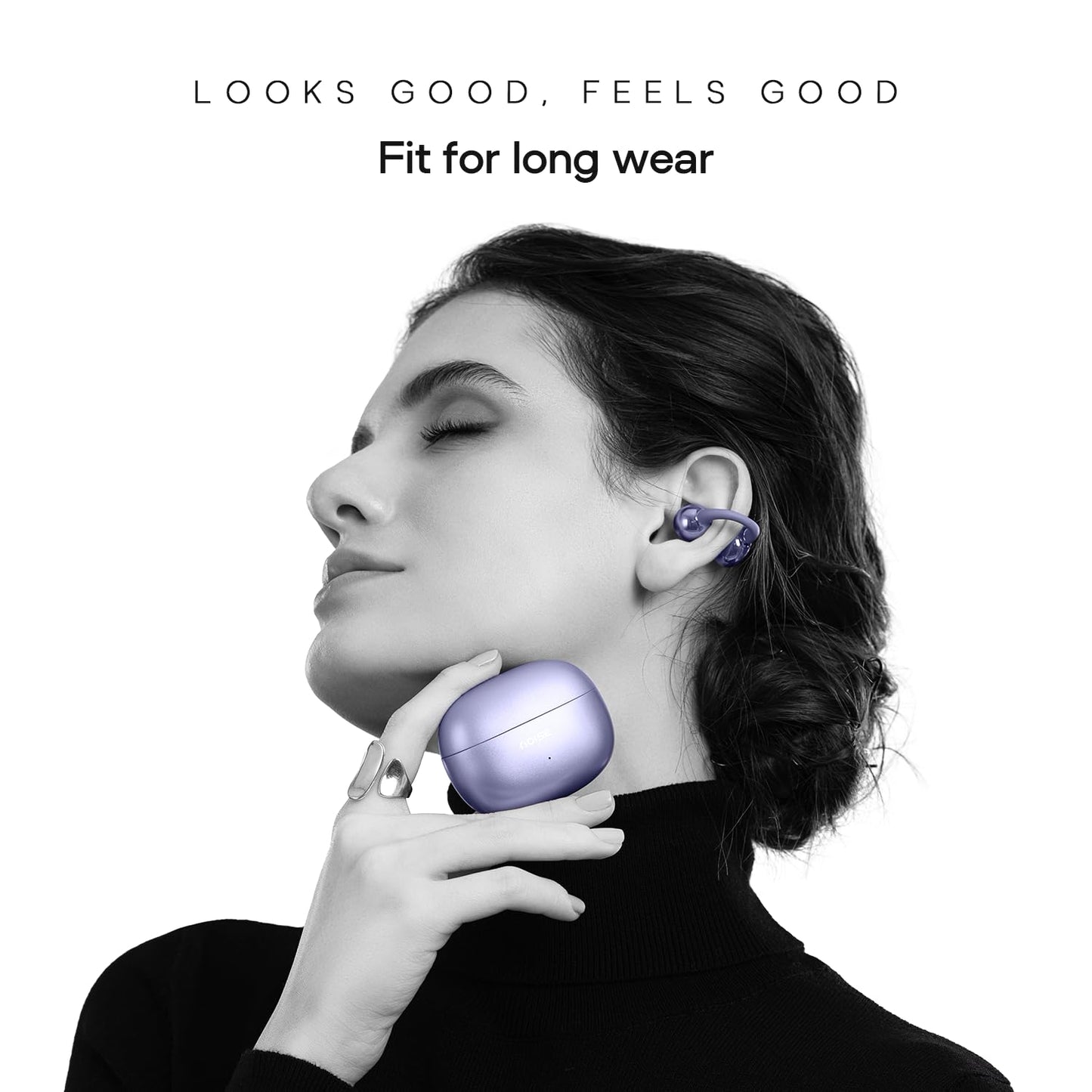 Noise Newly Launched Air Clips Wireless Open Ear Earbuds with Chrome Finish, AirWave™ Technology,Up-to 40H Playtime (3 Color options)
