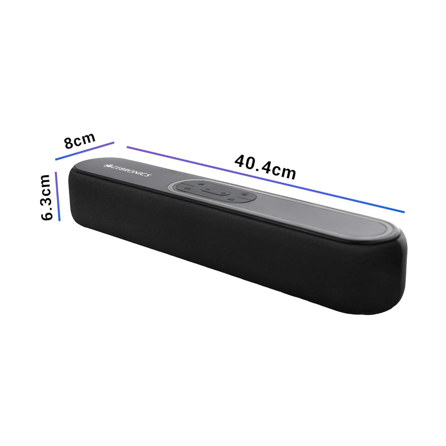 ZEBRONICS VITA BAR 201, Wireless Bluetooth Soundbar, 30 Watts, Upto 8 Hours Playback, BTv5.3 | USB | AUX (Black)
