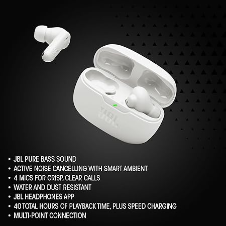 JBL Wave Beam 2 Ear Buds Wireless BluetoothV5.3, Active Noise Cancellation Earbuds, 40H Playback, Fast Pair,4 Mics (4 Color options)