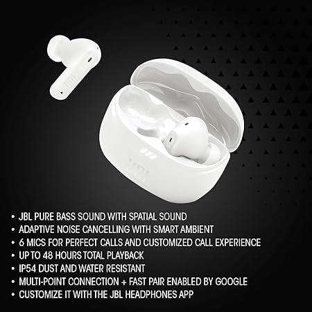 JBL New Launch Tune Beam 2 TWS, ANC Earbuds, 48Hr Playtime, 6 Mics for Clear Calls (3 Color options)