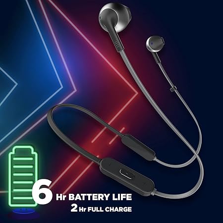 JBL T205BT by Harman Wireless Bluetooth in Ear Neckband Headphones with Mic (2 color options)