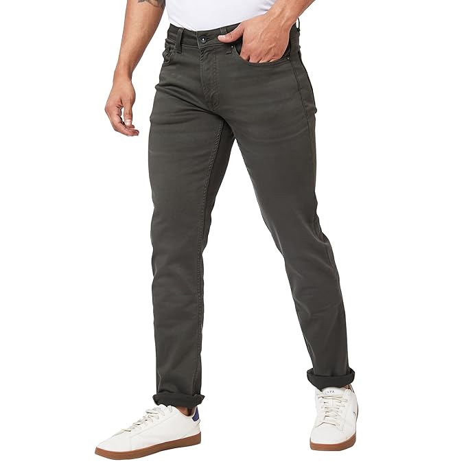 Spykar Mid Rise Regular Fit Narrow Length Blue Jeans for Men