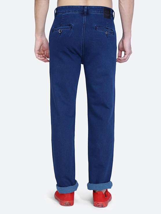 Awack Mid Waist Heavy Weight Stretchable Denim Material Front Cross Pocket Comfort Fit Jeans Pant for Men