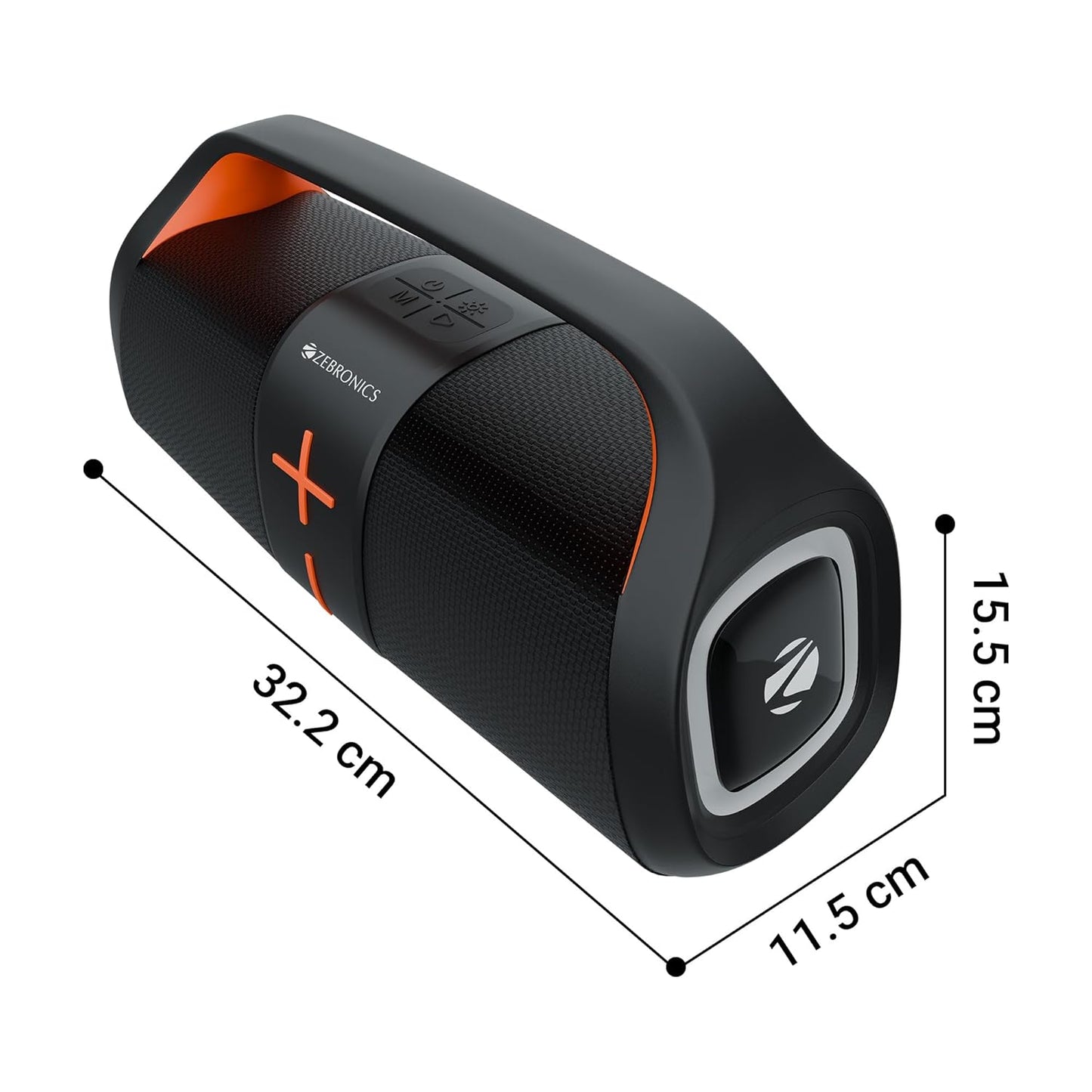 ZEBRONICS 30 Watts Portable Bluetooth Speaker, 30 Hours Playback, Dual 6.6cm Powerful Drivers (Sound Feast 200)