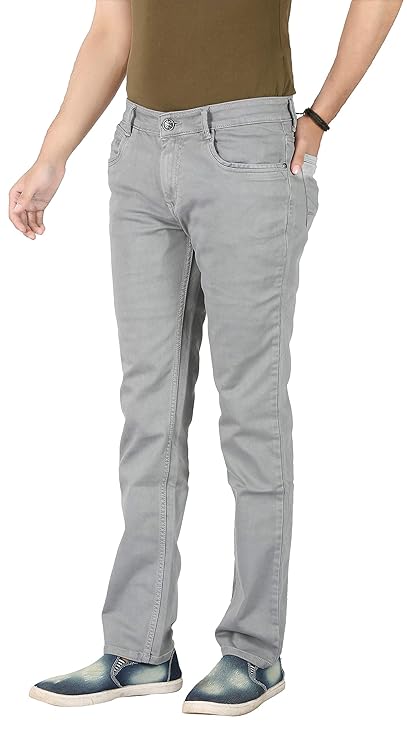 Basilio Cotton Knitted Fabric Stretchable Denim Regular Fit Mid Rise Jeans Pant for Men