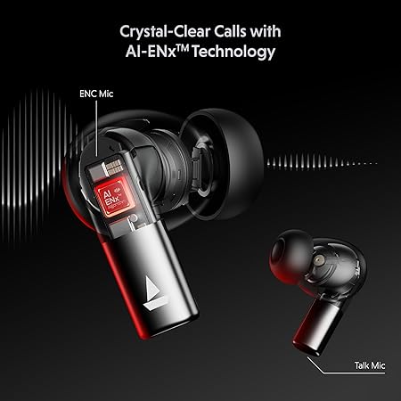 boAt Airdopes Ultra Pro (2025 Launch), 100Hrs Battery, Dual Pairing, 4Mics ENx, v5.3 Bluetooth Earbuds, TWS Ear Buds Wireless Earphones (2 Color options)