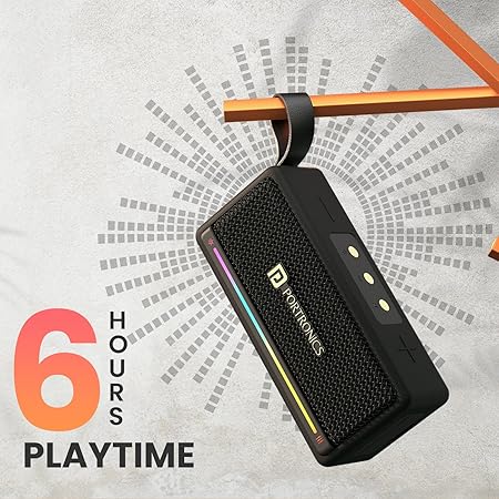 Portronics Harmony Mini 25W HD Premium Portable Bluetooth Speaker with Subwoofer, 6 Hours Playtime (Black)