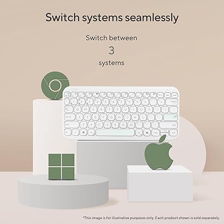ASUS Marshmallow KW100 Wireless Keyboard – Iridescent White | Silent Scissor Keys, Compact Design, 2-Year Battery Life, Compatible with Windows/Mac/Chrome/iOS/with Dedicated Copilot Key