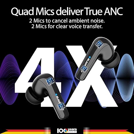 Blaupunkt Newly Launched BTW300 Moksha+ True ANC in Ear Earbuds (Black)