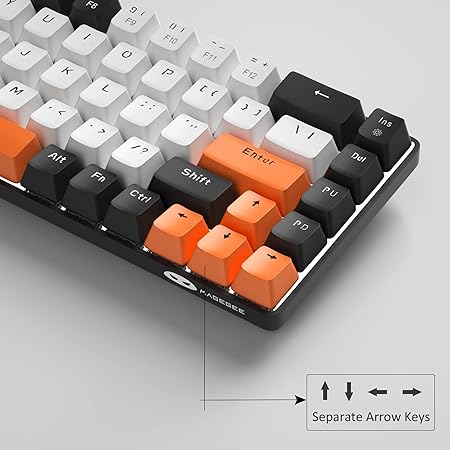 MageGee Product Image Portable 60% Mechanical Gaming Keyboard, MK-Box LED Backlit Compact 68 Keys Mini Wired Office Keyboard with Red Switch for Windows Laptop PC Mac - White/Black
