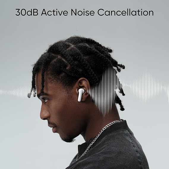 realme Buds T300 Truly Wireless in Ear Earbuds with 30dB ANC, 360° Spatial Audio Effect, Upto 40Hrs Battery (2 Color options)
