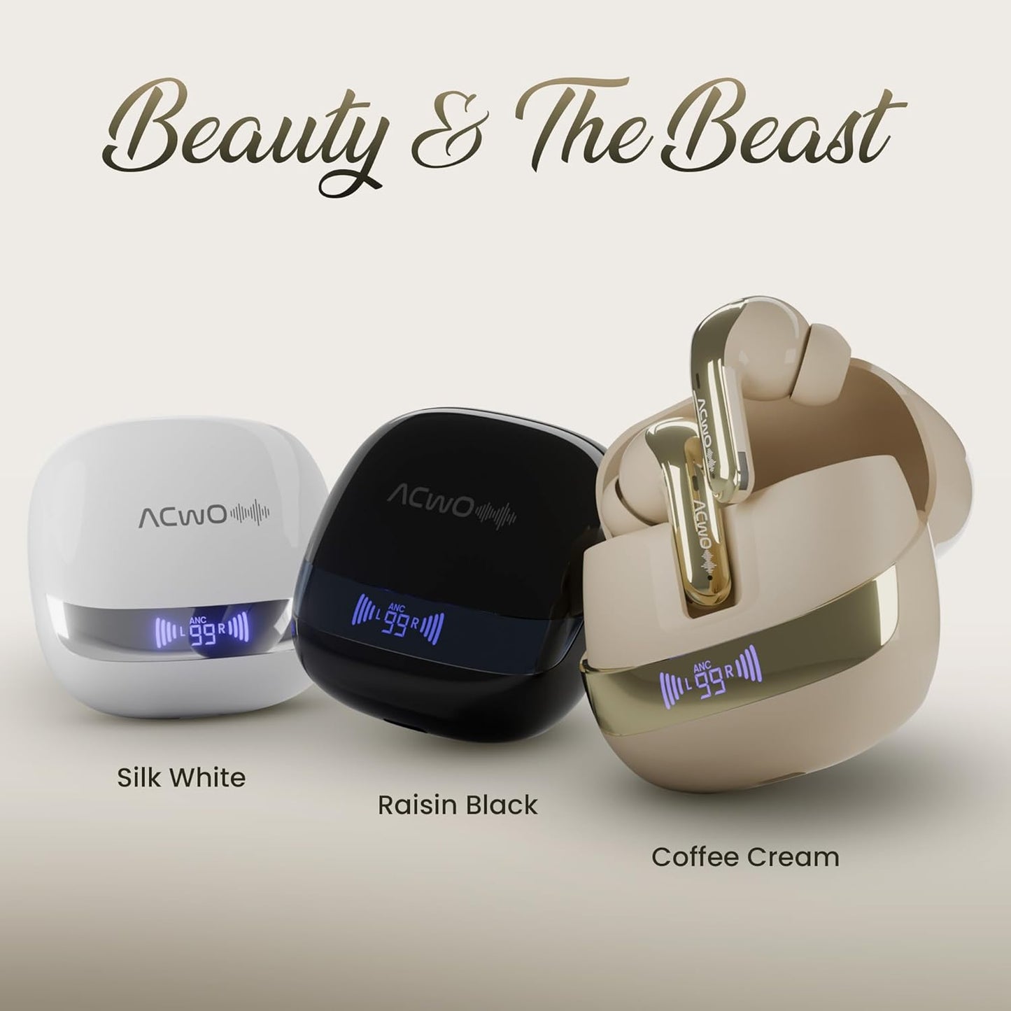 ACwO DwOTS 747 TWS Earbuds | Dual Device Connectivity | ANC 32dB | 4 AI-ENC Mics | 65H Playback (3 color options)