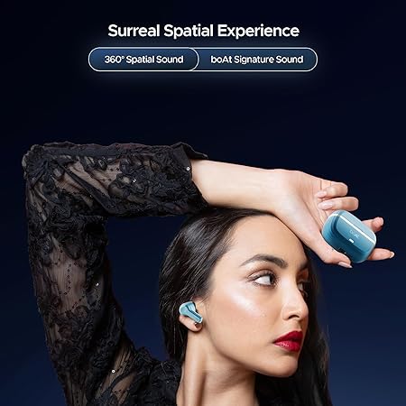 boAt Nirvana Space, 360º Spatial Audio, Active Noise Cancellation (~32dB), 100Hrs Battery, v5.3 Bluetooth Earbuds (5 Color options)