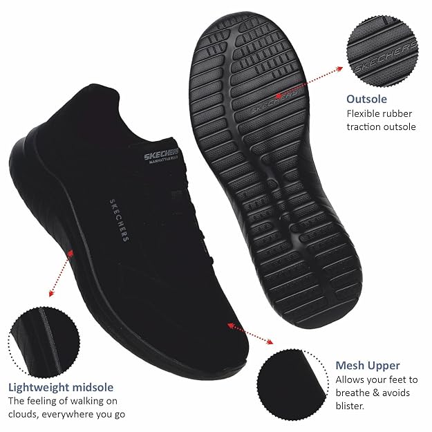 Skechers Men Ultra Flex 2.0 Slip Ons (Black)