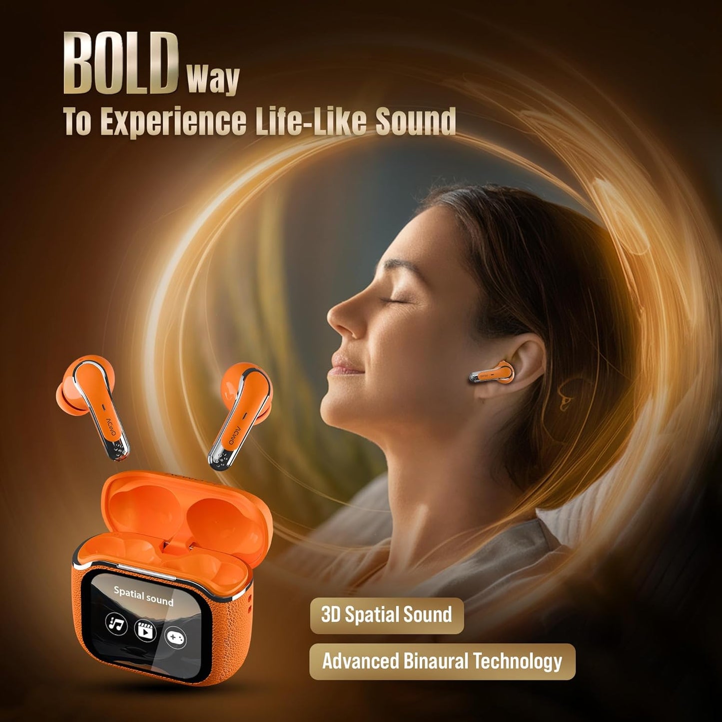 ACwO DwOTS Bold Earbuds | India’s 1st Smart 1.83” True HD Touch Display | ANC (32dB) | 60Hrs Playtime (3 Color options)