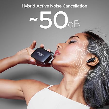 boAt Nirvana Ivy, 50dB Hybrid Active Noise Cancellation, 360º Spatial Audio,Fast Charge, v5.3 Bluetooth Earbuds (2 Color options)