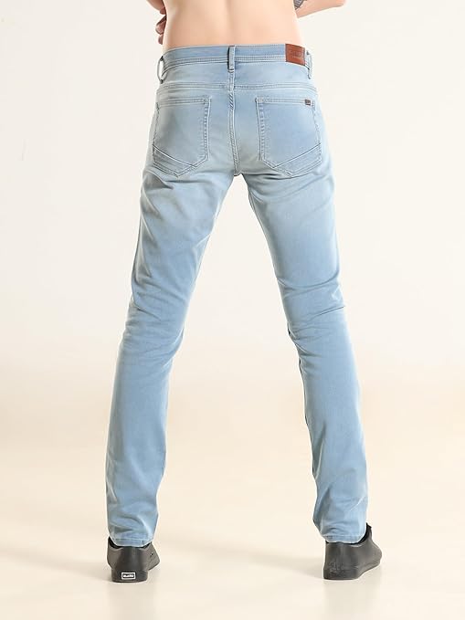 TURMS Men's Cool Tech ICY Comfort Solid Mid Rise Tailored Fit Stretchable Travel Edition Comfort Denim Jeans Cotton Rich Pant | 3Degree Cooler Anti Odor UV Protectant (Available in Plus Sizes)