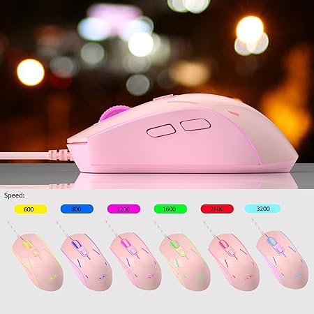 MageGee Gaming Keyboard and Mouse Combo, True RGB Backlit Membrane Office Keyboard, 104 Keys Metal Panel USB Quiet Wired Keyboard for Windows Laptop PC - Pink