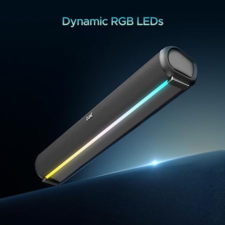 Boat Aavante Bar 950 Bluetooth Soundbar w/ 40W Signature Sound, RGB LEDs, Dual Passive Radiators, Up to 7 hrs Playback (Premium Black)