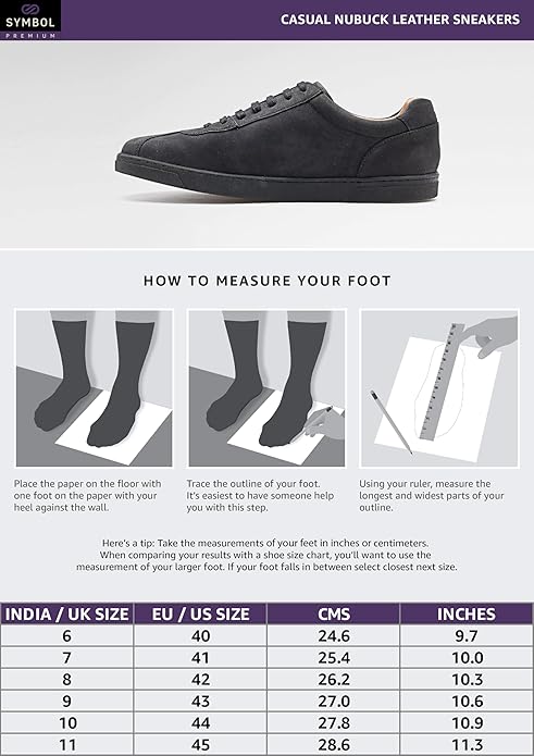 Symbol Premium Mens Smart Casual Nubuck Leather Sneakers