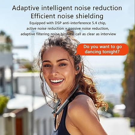 iFAST Digital Display Bluetooth 5.4 Wireless Neckband Earphone with Mic | Up to 50 Hours Music Playtime (Black)