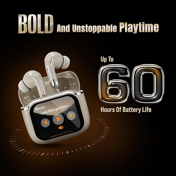ACwO DwOTS Bold Earbuds | India’s 1st Smart 1.83” True HD Touch Display | ANC (32dB) | 60Hrs Playtime (3 Color options)