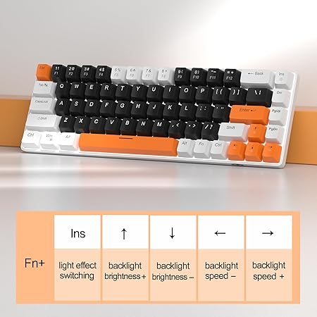 MageGee Portable 60% Mechanical Gaming Keyboard, MK-Box LED Backlit Compact 68 Keys Mini Wired Office Keyboard with Blue Switch for Windows Laptop PC Mac - Black/White