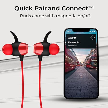 Defy Fuzionx Pro with 16 Hours Playback, Fast Charge, Low Latency, Enc Noise Cancellation, Quick Pair & Connect, Bt V5,2 (2 color options)