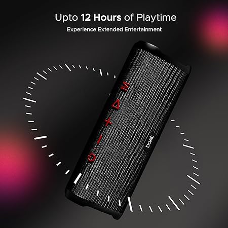 boAt Stone 750 Bluetooth Speaker with 12W Signature Sound, RGB LEDs, Up to 12 hrs Playback, TWS Mode, Bluetooth v5.3 (3 color options)