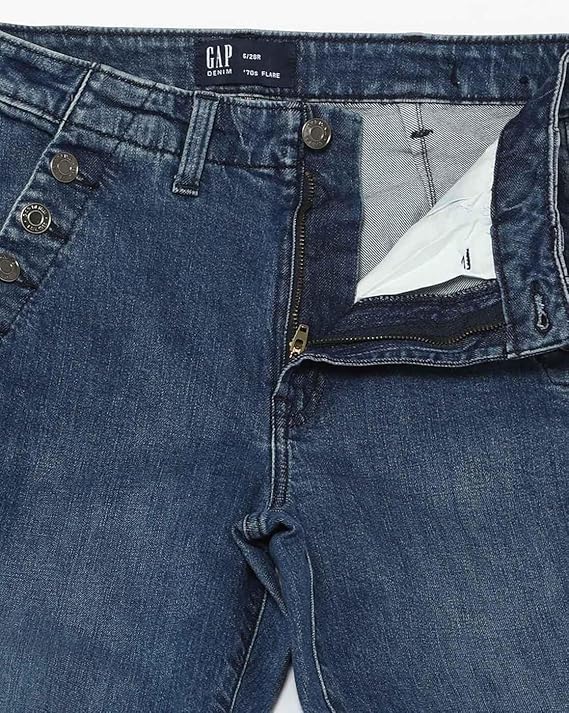 GAP Women’s Flared Fit High Rise Mid Washed Jeans