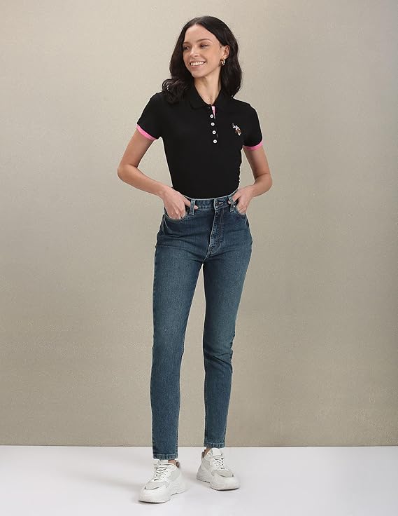 U.S. POLO ASSN. Women's Skinny Fit High Rise Jeans