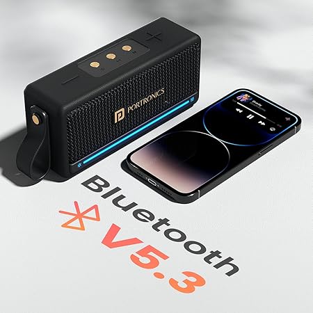 Portronics Harmony Mini 25W HD Premium Portable Bluetooth Speaker with Subwoofer, 6 Hours Playtime (Black)