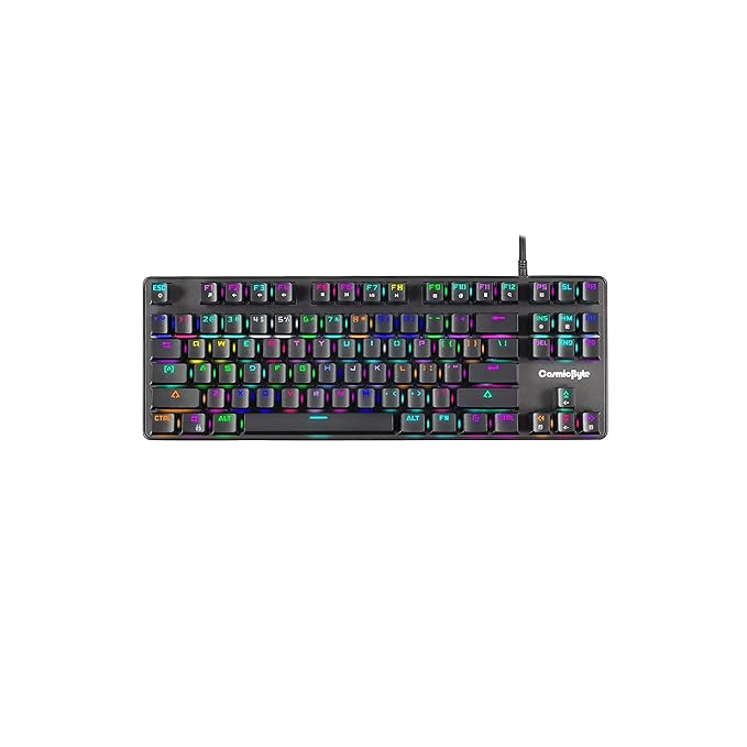 Cosmic Byte CB-GK-18 Firefly Per-Key RGB TKL Mechanical Keyboard with Swappable Outemu Red Switch, Macros, Software (Black)