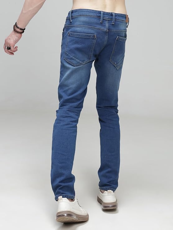 TURMS Men's Black Solid Mid Rise Stretchable Adventure Comfort Denim Pant Cotton Rich Jeans 30 Days No Wash Tailored Fit Casual Wear, Anti Stain Anti Odor Breathable (Available in Plus Sizes)