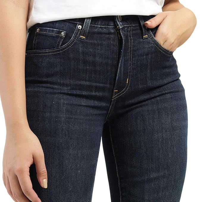 Levi's Women's High Rise 724 Slim Straight Fit Dark Blue Jeans